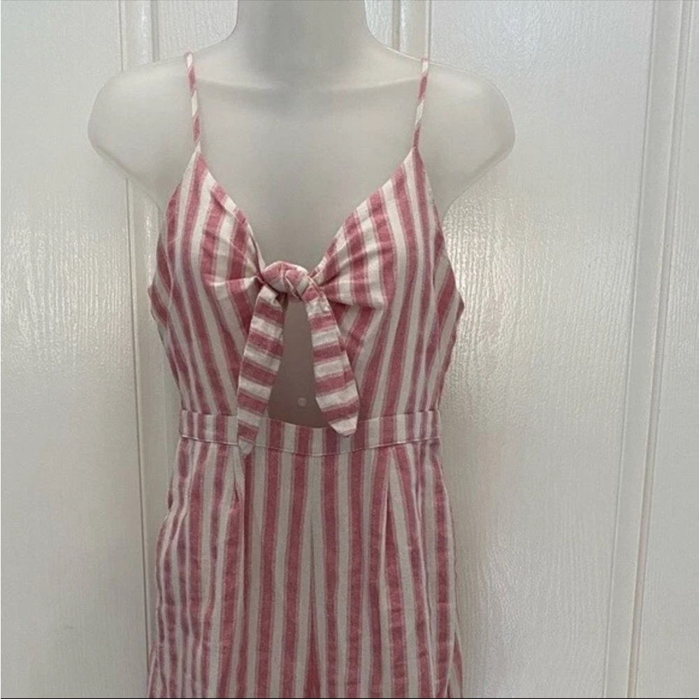 Forever 21 Pink Stripe Crop Wide Leg Jumper S